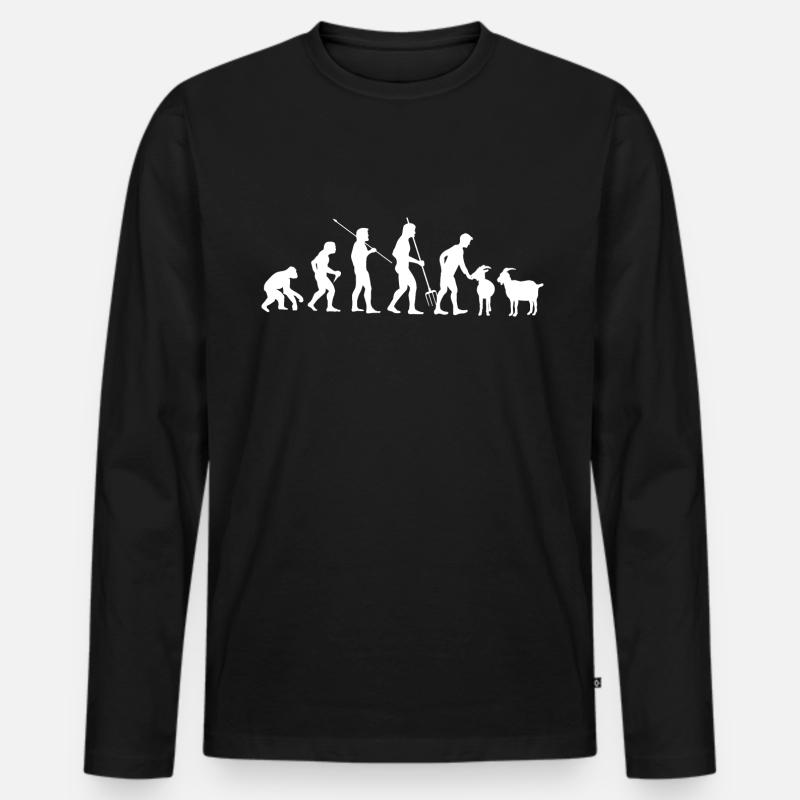 Ziege - Männer Premium Bio Langarmshirt - Schwarz