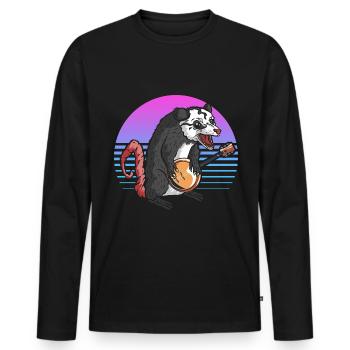 Banjo Opossum Folk Country Musik Liebhaber - Männer Premium Bio Langarmshirt - Schwarz - Vorne - Nico (187cm)