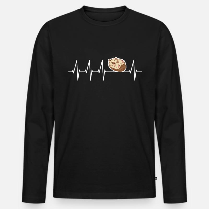 Igel Herzschlag Herbst Igelschutz niedlicher Igel - Männer Premium Bio Langarmshirt - Schwarz
