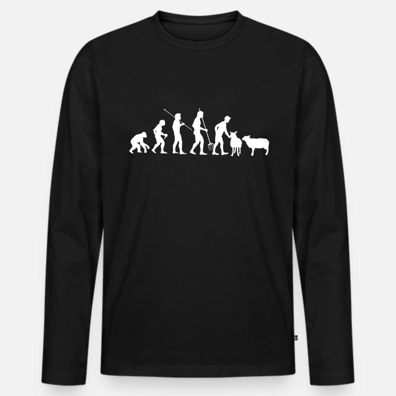 Schaf - Männer Premium Bio Langarmshirt - Schwarz