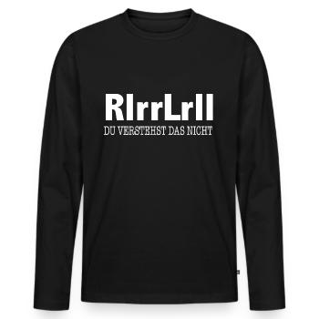DRUMMER POWER - Men's Premium Organic Long Sleeve Shirt - black - Front - Nico (187cm)