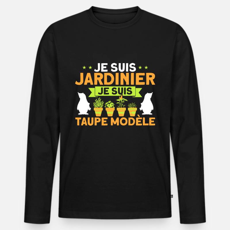Schrebergarten Gartenarbeit Garten Geschenk - Männer Premium Bio Langarmshirt - Schwarz
