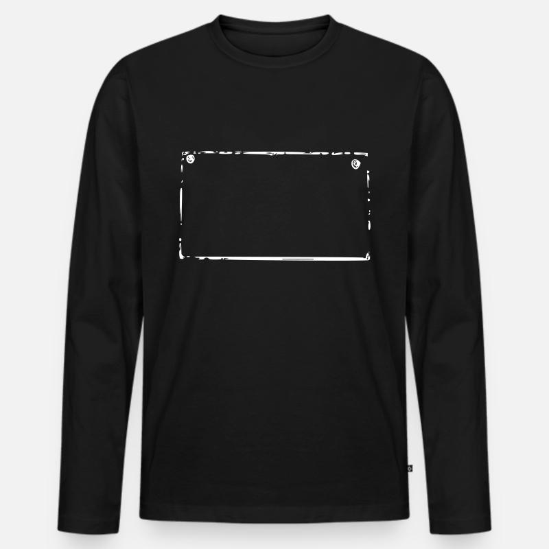 Rechteck Rahmen - Männer Premium Bio Langarmshirt - Schwarz
