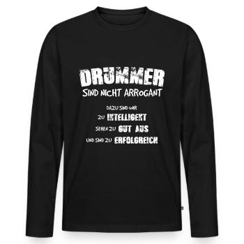 Drummer drummer - Men's Premium Organic Long Sleeve Shirt - black - Front - Nico (187cm)