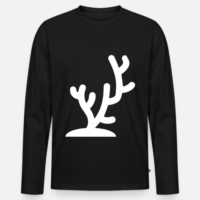 Korale ozean - Männer Premium Bio Langarmshirt - Schwarz