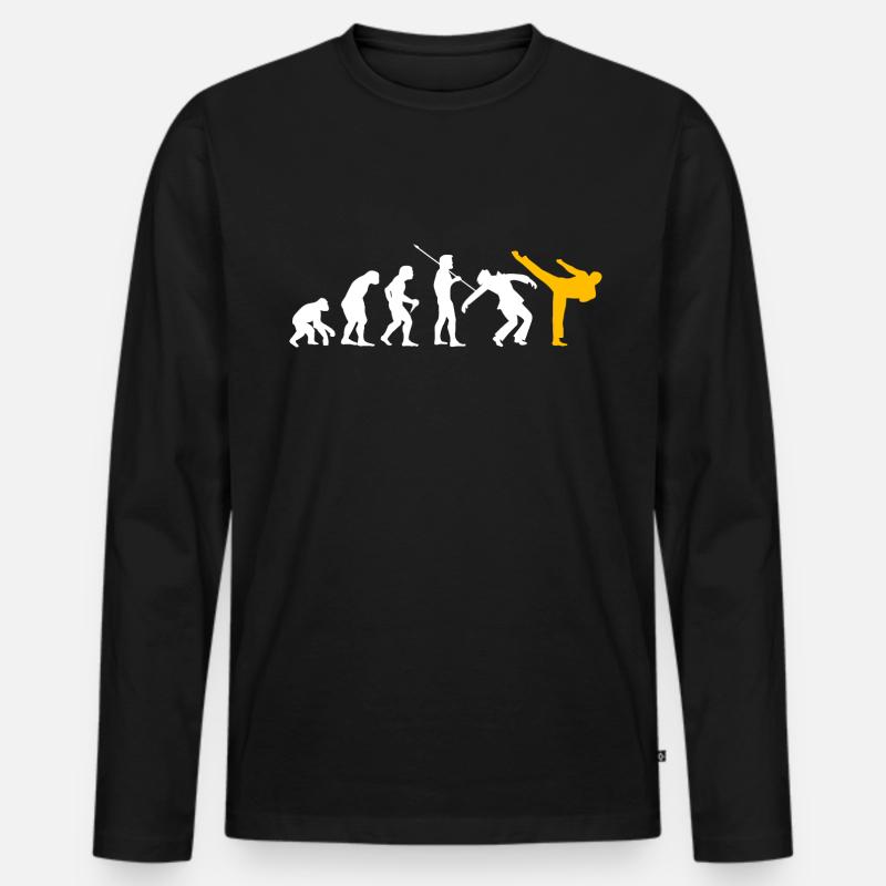 Kickboxen Evolution Kickboxer Karate Taekwondo - Männer Premium Bio Langarmshirt - Schwarz