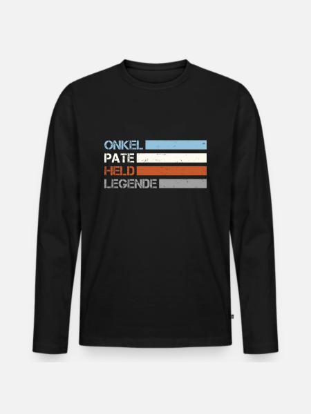 Onkel Pate Held Legende - Retro Patenonkel Taufe - Männer Premium Bio Langarmshirt - Schwarz