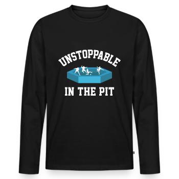 Unaufhaltsamer Gaga-ball-spieler In Der Grube - Männer Premium Bio Langarmshirt - Schwarz - Vorne - Nico (187cm)