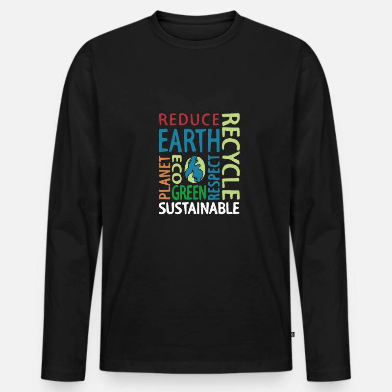 recycle earth - Männer Premium Bio Langarmshirt - Schwarz