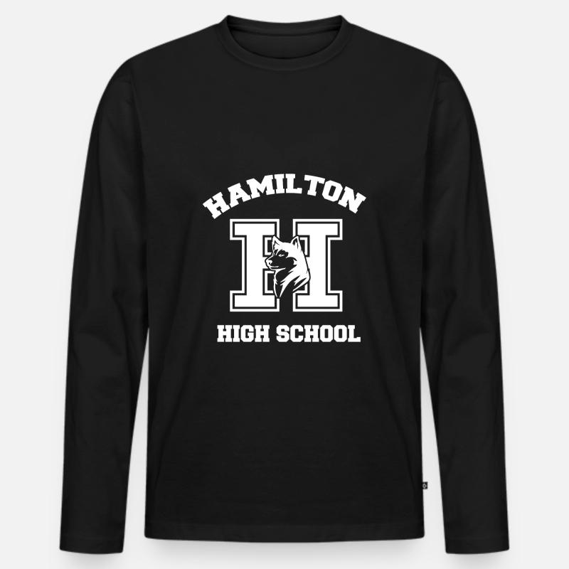 Hamilton - Männer Premium Bio Langarmshirt - Schwarz