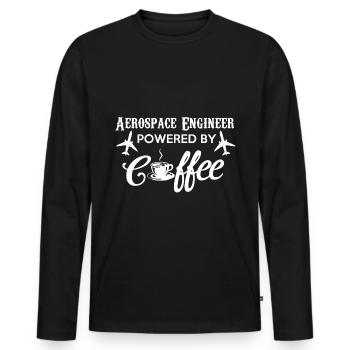 Aerospace engineer... coffee - T-shirt manches longues Premium bio Homme - noir - Devant - Nico (187cm)