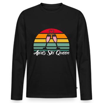 Cadeau Après Ski Après Ski Queen - T-shirt manches longues Premium bio Homme - noir - Devant - Nico (187cm)