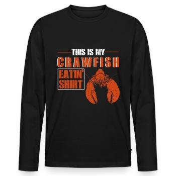 Drôle de crabes de la saison du cancer Cuisiner des crabes Manger des crabes - T-shirt manches longues Premium bio Homme - noir - Devant - Nico (187cm)
