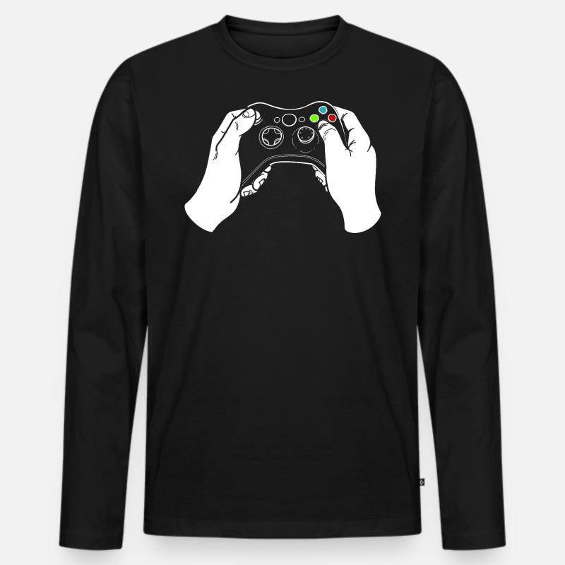 Gaming Controller - Männer Premium Bio Langarmshirt - Schwarz