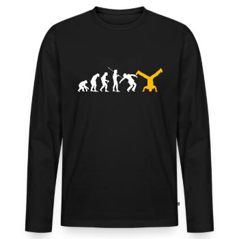 Breakdance - Männer Premium Bio Langarmshirt - Schwarz - Vorne - Nico (187cm)