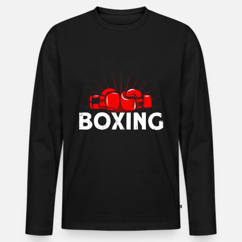Boxen Boxen Geschenk - Männer Premium Bio Langarmshirt - Schwarz