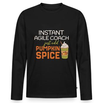 Agile Coach Épice de citrouille de Thanksgiving - T-shirt manches longues Premium bio Homme - noir - Devant - Nico (187cm)