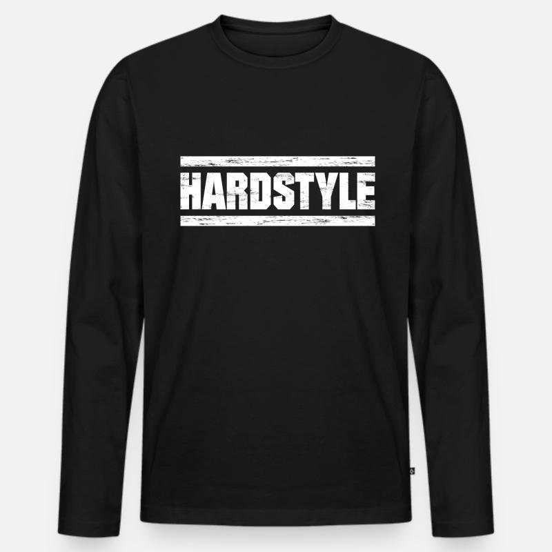 Hardstyle - Rawstyle - Hardstyler Geschenk merch - Männer Premium Bio Langarmshirt - Schwarz