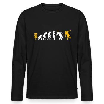 Discgolf - Männer Premium Bio Langarmshirt - Schwarz - Vorne - Nico (187cm)