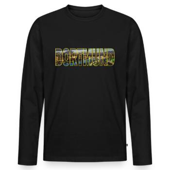 Dortmund - Men's Premium Organic Long Sleeve Shirt - black - Front - Nico (187cm)