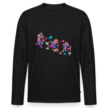 Scooter colorful - Männer Premium Bio Langarmshirt - Schwarz - Vorne - Nico (187cm)