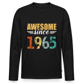 Unmistakable since 1965 - simply brilliant! - Men's Premium Organic Long Sleeve Shirt - black - Front - Nico (187cm)