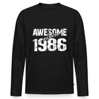 Born 1986 since 1986 exceptional - Men's Premium Organic Long Sleeve Shirt - black - Front - Nico (187cm)