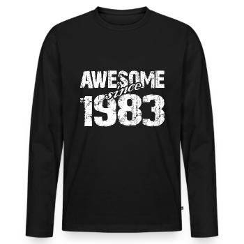 Geboren 1983 seit 1983 aussergewöhnlich - Männer Premium Bio Langarmshirt - Schwarz - Vorne - Nico (187cm)