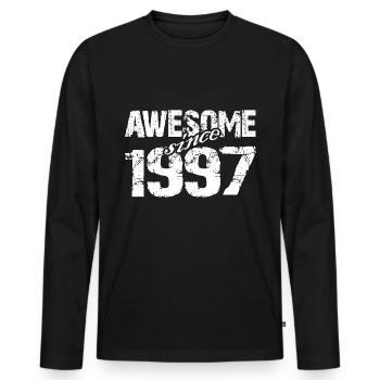 Né en 1997 depuis 1997, il est extraordinaire - T-shirt manches longues Premium bio Homme - noir - Devant - Nico (187cm)