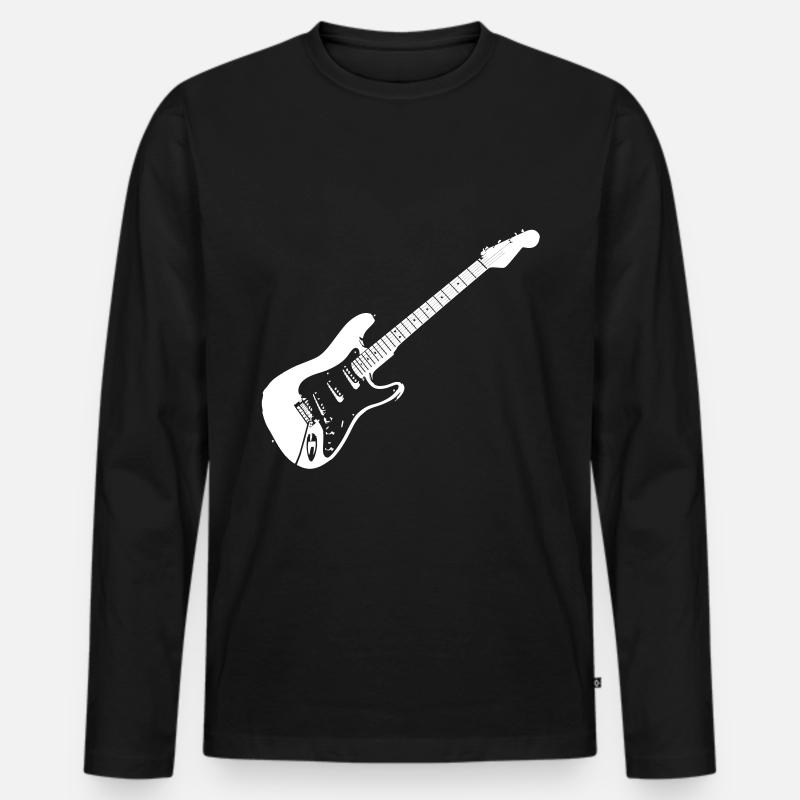 E-Gitarre - Männer Premium Bio Langarmshirt - Schwarz