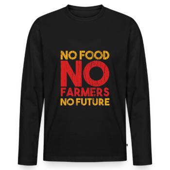 No Farmer No Food No Future Agriculture Farmer - Men's Premium Organic Long Sleeve Shirt - black - Front - Nico (187cm)