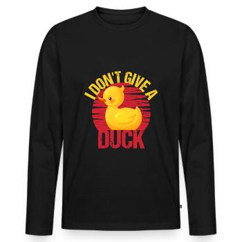 Ente Quietscheente Don't Give A Duck Rebell Lustig - Männer Premium Bio Langarmshirt - Schwarz - Vorne - Nico (187cm)