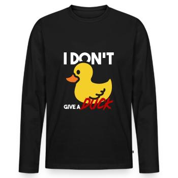 Ente Quietscheente Don't Give A Duck Rebell Lustig - Männer Premium Bio Langarmshirt - Schwarz - Vorne - Nico (187cm)