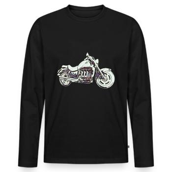 Motorcycle Rocket 3 Roadster Bike - Men's Premium Organic Long Sleeve Shirt - black - Front - Nico (187cm)