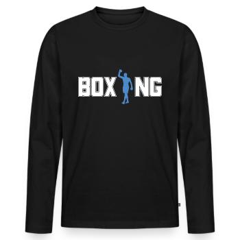 Cadeau De Boxe Boxeur Amateur - T-shirt manches longues Premium bio Homme - noir - Devant - Nico (187cm)