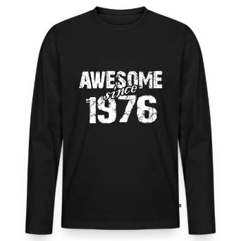Born 1976 exceptional since 1976 - Men's Premium Organic Long Sleeve Shirt - black - Front - Nico (187cm)