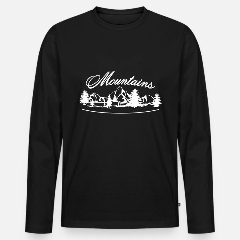 Mountains Berge - Männer Premium Bio Langarmshirt - Schwarz