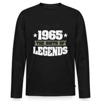 Cadeau de légendes vintage 1965 - T-shirt manches longues Premium bio Homme - noir - Devant - Nico (187cm)