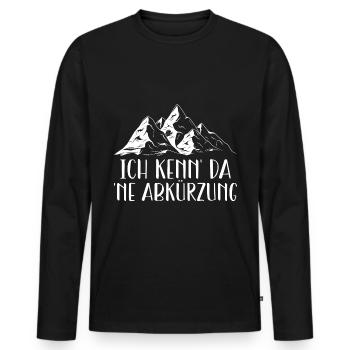 Wandern Geschenk Für Wanderer Berge Trekking - Männer Premium Bio Langarmshirt - Schwarz - Vorne - Nico (187cm)