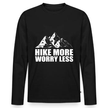 Hiking Gift Idea Hikers Mountains Trekking - Men's Premium Organic Long Sleeve Shirt - black - Front - Nico (187cm)