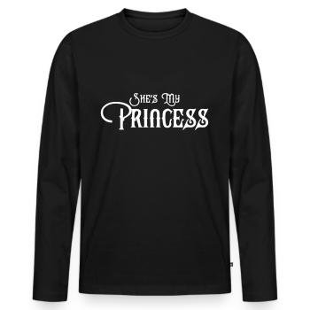 She's my Princess partner look - Men's Premium Organic Long Sleeve Shirt - black - Front - Nico (187cm)