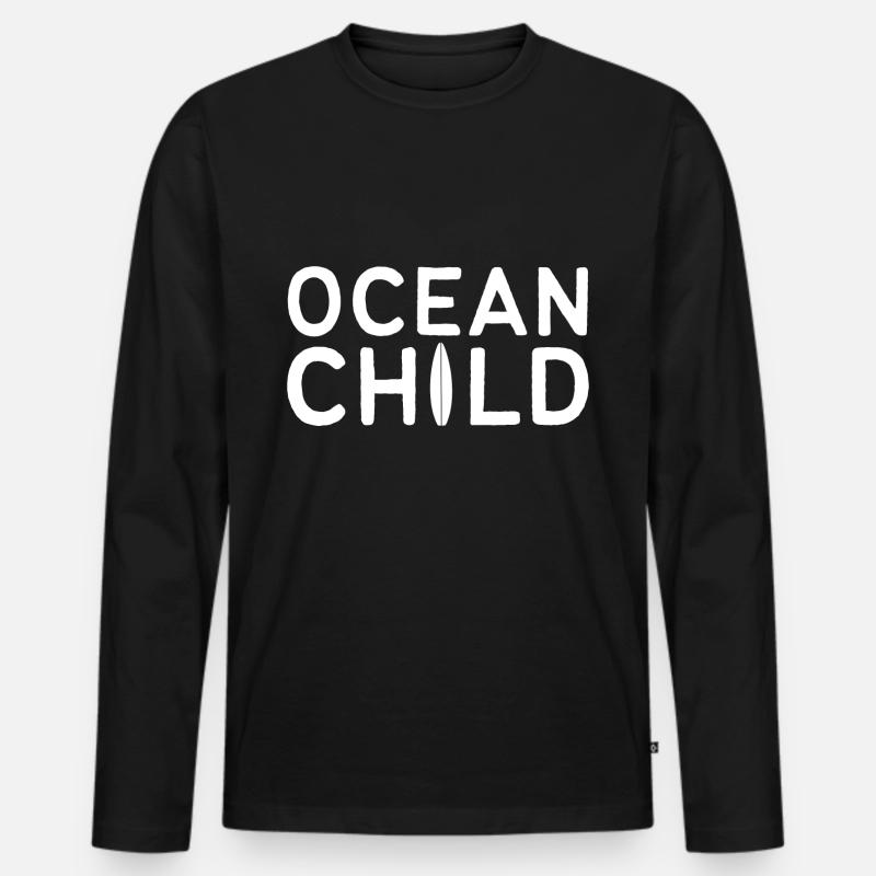 Ocean Child Kite-Surfer Gift - Männer Premium Bio Langarmshirt - Schwarz