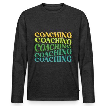 Coaching Coach Mentor Trainer Mindset Influencer - Men's Premium Organic Long Sleeve Shirt - heather anthracite - Front - Nico (187cm)