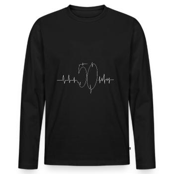 50 Geburtstag Herzschlag Heartbeat - Männer Premium Bio Langarmshirt - Schwarz - Vorne - Nico (187cm)