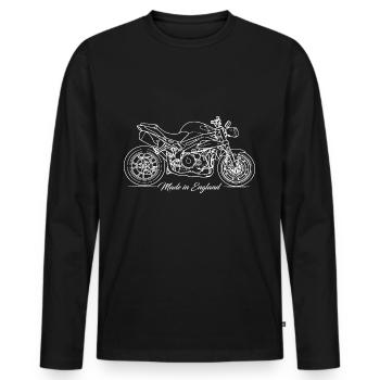 Vélo britannique - Made in England - T-shirt manches longues Premium bio Homme - noir - Devant - Nico (187cm)