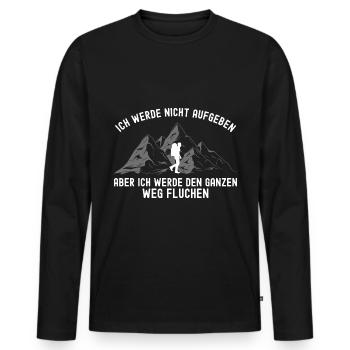 Wandern Geschenk Für Wanderer Berge Trekking - Männer Premium Bio Langarmshirt - Schwarz - Vorne - Nico (187cm)