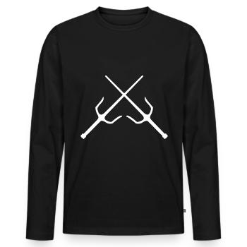 Arme Saigabel Kobudo du design Okinawa - T-shirt manches longues Premium bio Homme - noir - Devant - Nico (187cm)