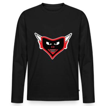 Teufel Design, the devilish face - Men's Premium Organic Long Sleeve Shirt - black - Front - Nico (187cm)