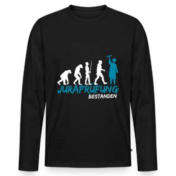 Juraprüfung Jura Prüfung Studium bestanden - Männer Premium Bio Langarmshirt - Schwarz - Vorne - Nico (187cm)