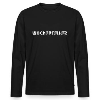 Wochenteiler Wochentag Mittwoch - Männer Premium Bio Langarmshirt - Schwarz - Vorne - Nico (187cm)